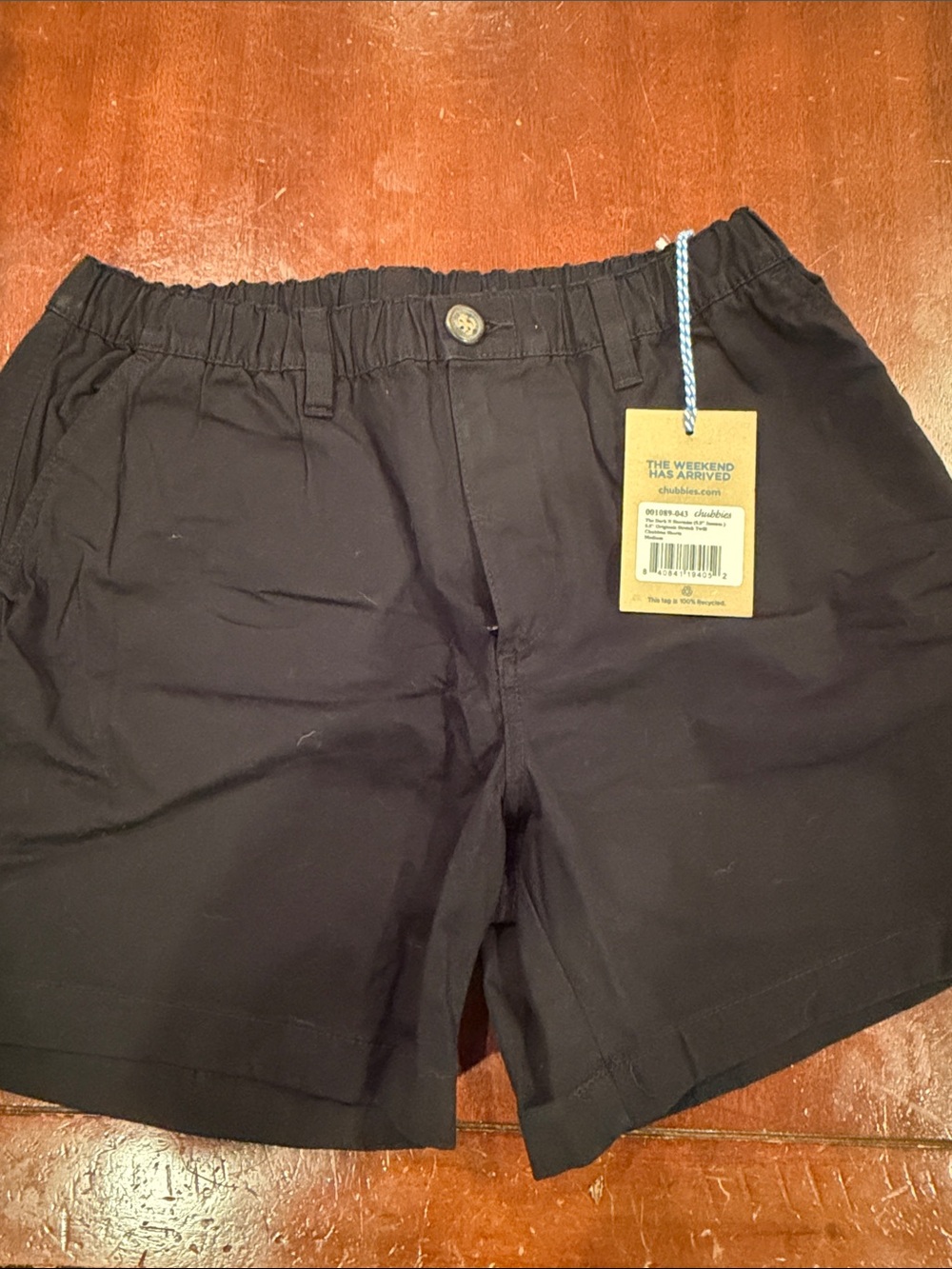 chubbies Black Flat Front Elastic-Waist Men's Shorts